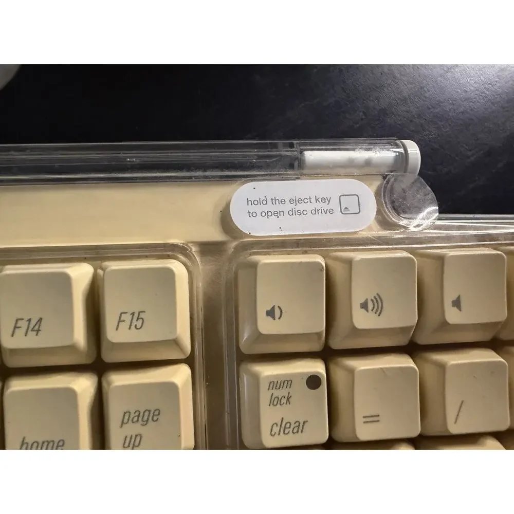 Vintage Apple M7803 Pro USB Wired Keyboard Clear White Tested and Working